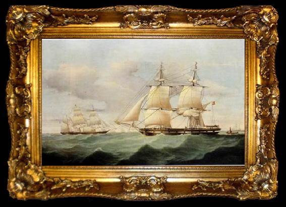 framed  unknow artist Seascape, boats, ships and warships. 40, ta009-2